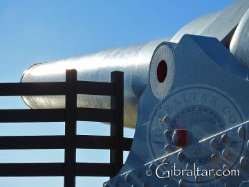 Side closeup of the 100 ton gun in Gibraltar