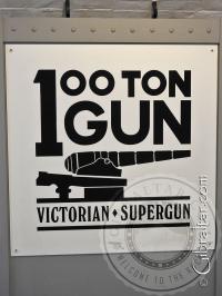 Sign of the 100 ton gun in Gibraltar