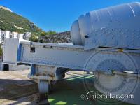 Mecanismos de la parte de atrás del cañón de 100 toneladas en Gibraltar