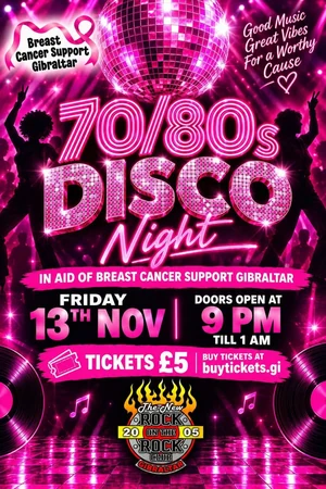 70/80s Disco Night for Breast Cancer Support Gibraltar