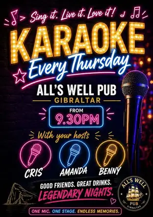 Karaoke Night at All's Well Pub