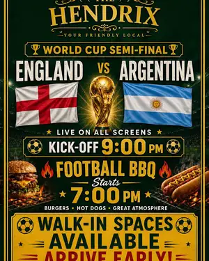 England v Argentina World Cup Semifinal Screening at The Hendrix