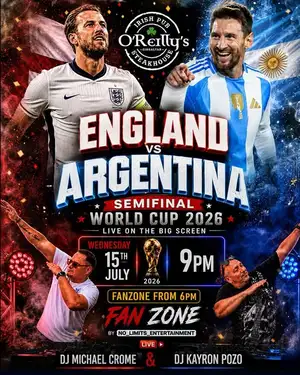 England v Argentina World Cup Semifinal Fan Zone at O'Reilly's