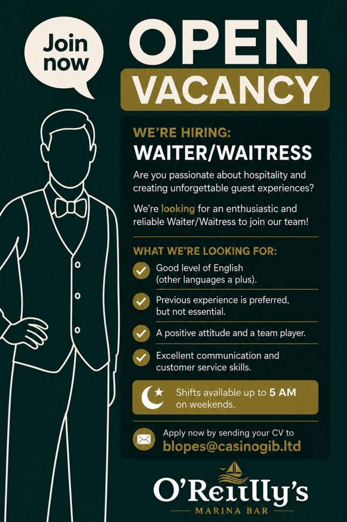 Waiter / Waitress