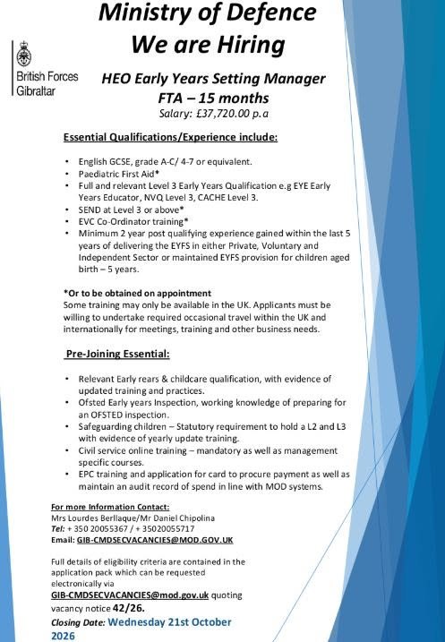 HEO Early Years Setting Manager
