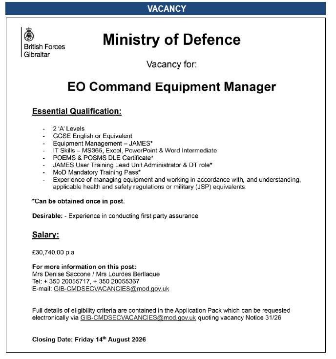 Responsable de Equipamiento de Mando EO