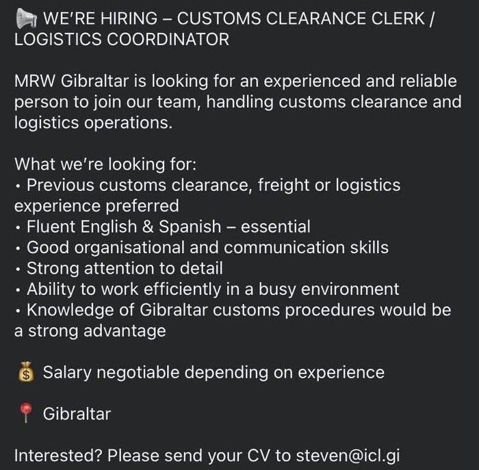 Customs Clearance Clerk / Logistics Coordinator