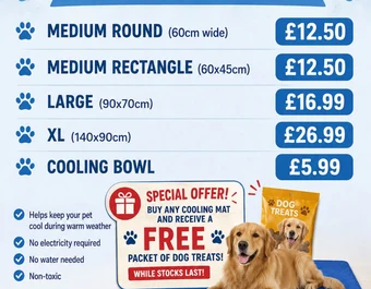 Free Dog Treats with Cooling Mats at Amy's Furry Friends