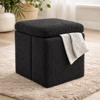 Save £10 on the Black Teddy Fluffy Storage Ottoman