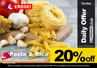 Sunday Pasta and Rice Rewards: 20% in Club Coins