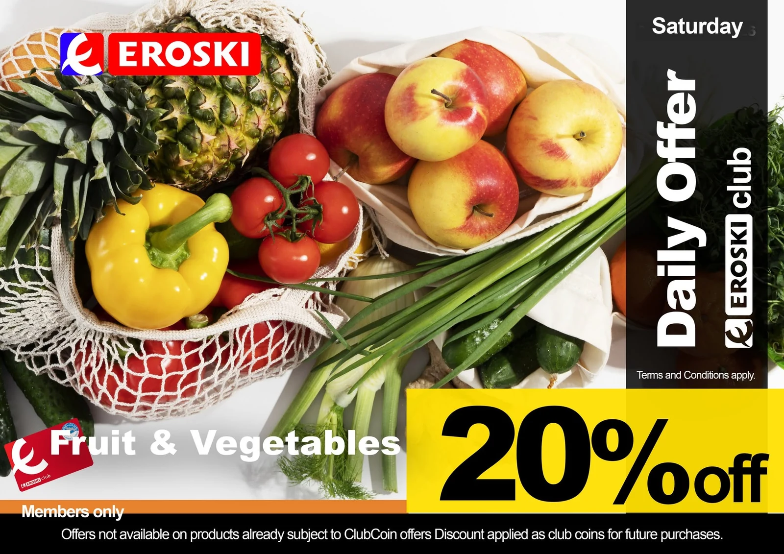 Saturday Fruit and Vegetables Rewards: 20% in Club Coins