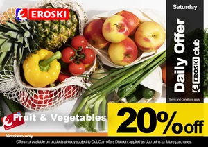 Saturday Fruit and Vegetables Rewards: 20% in Club Coins