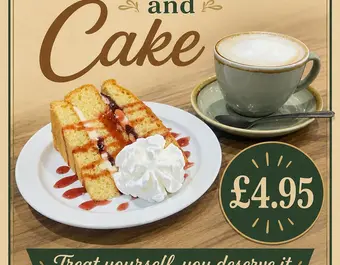 Coffee and Cake for GBP 4.95