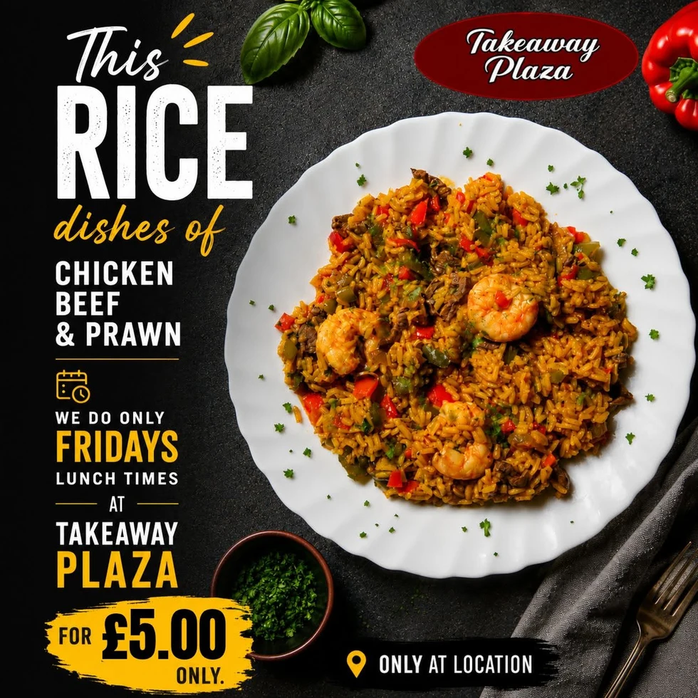 Friday Seafood Rice Lunch Special at Takeaway Plaza