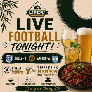 Free Drink with Dinner for England v Argentina