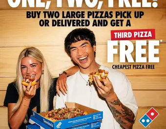 Domino's 1, 2... Free Large Pizza Offer