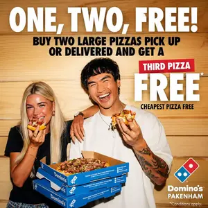 Domino's 1, 2... Free Large Pizza Offer