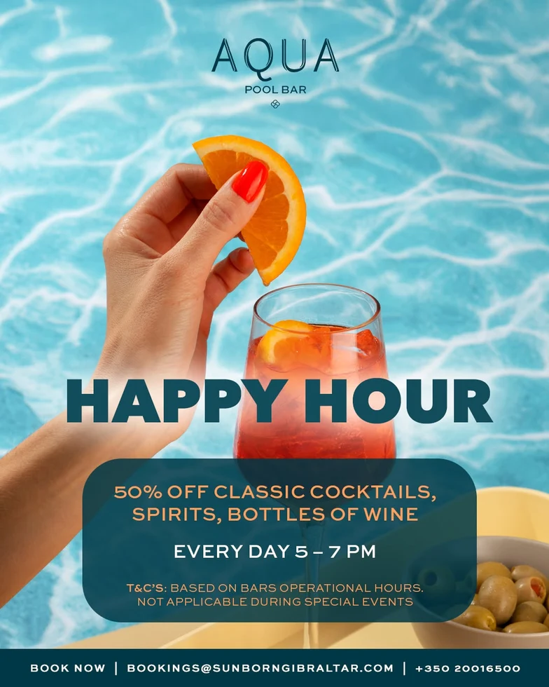 Sunborn Aqua Happy Hour 50% Off Drinks