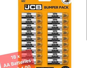 18 JCB AA Batteries for £4 at Corner Shop