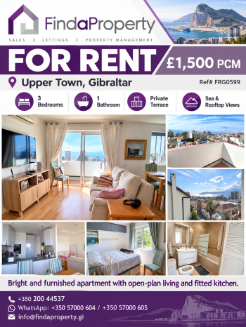 3 Bedroom Apartment for Rent, Barley Hill House, Gibraltar