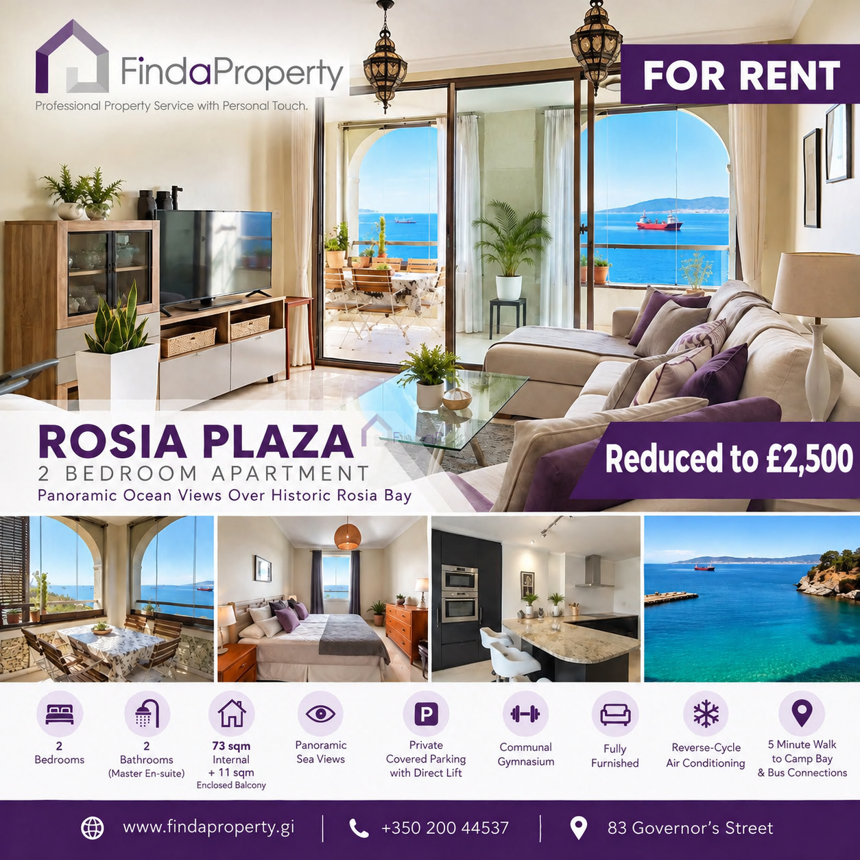 2 bedroom apartment for rent rosia plaza gibraltar