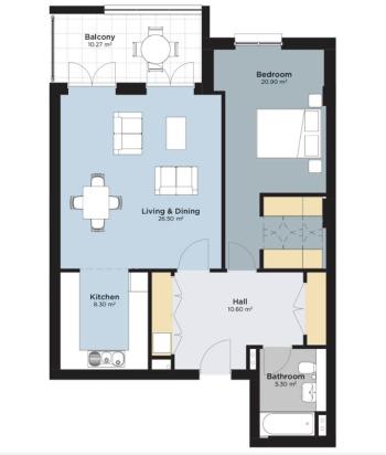 1 Bedroom Apartment for Rent, Midtown, Gibraltar