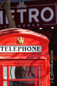 Telephone booth at Grand Casemates Square in Gibraltar