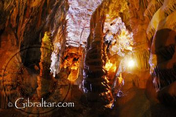 Stalagmites inside the Lower Saint Michael's Cave