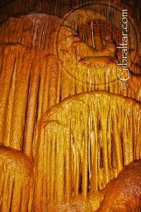 Drapery and flowstone inside Lower Saint Michael's Cave