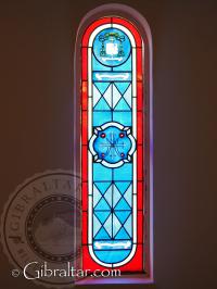 Stain glass window of the chapel of Our Lady of Europe