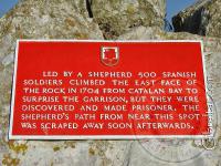 Upper Rock plaque from 1704 failed attack