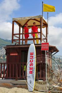 Lifeguards at Western Beach in Gibraltar